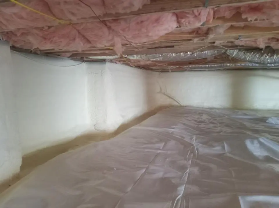 Crawl space encapsulation with closed-cell spray foam for Metal Roof Coating in Mendota